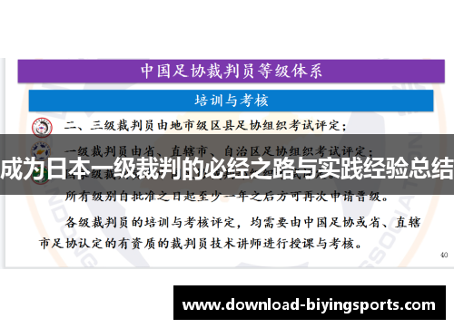 成为日本一级裁判的必经之路与实践经验总结