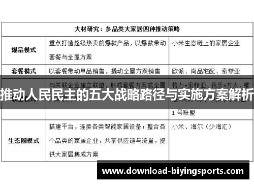 推动人民民主的五大战略路径与实施方案解析