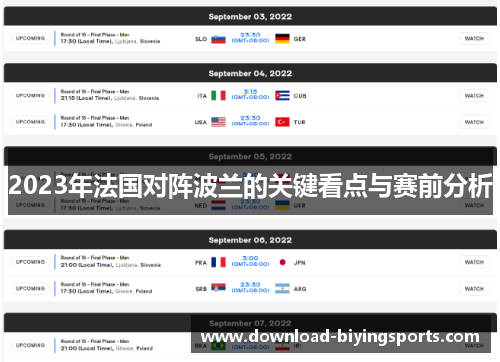 2023年法国对阵波兰的关键看点与赛前分析 2023年法国对阵波兰的关键看点与赛前分析