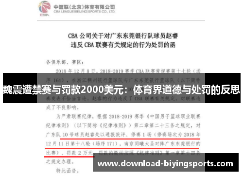 魏震遭禁赛与罚款2000美元：体育界道德与处罚的反思